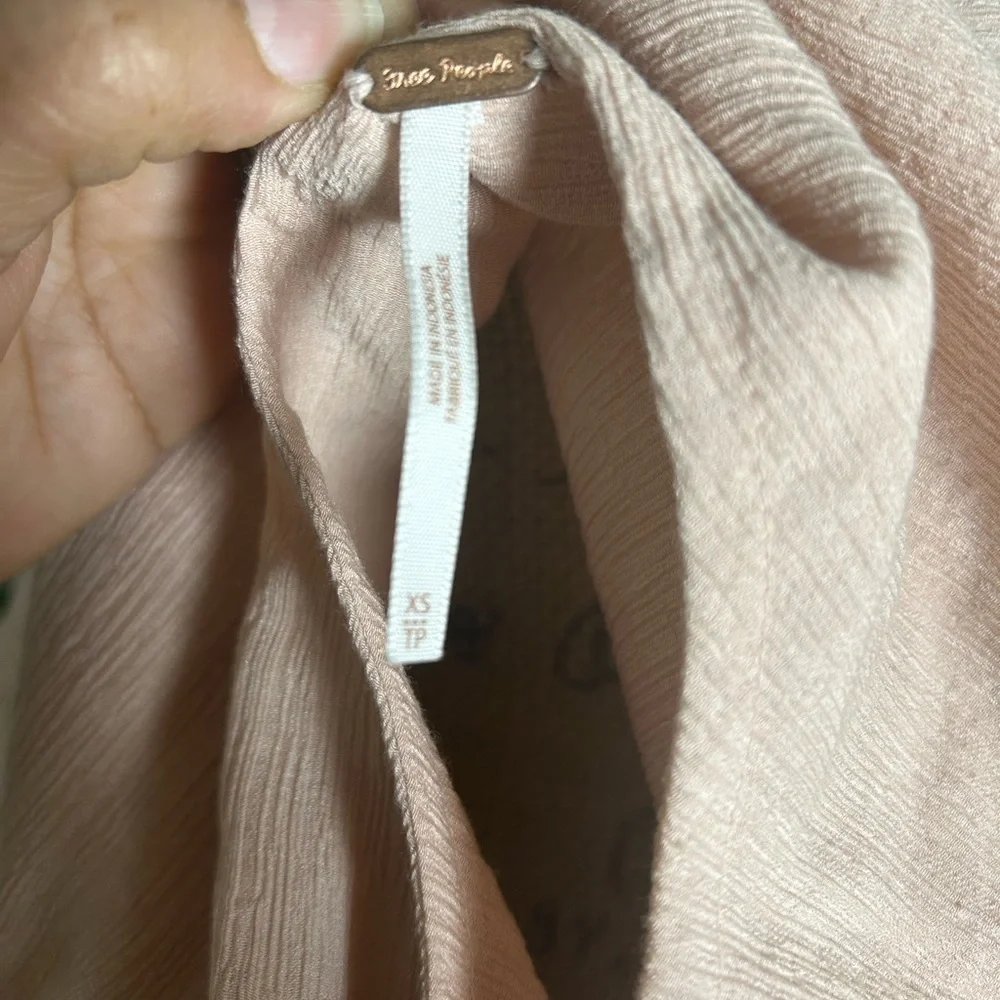 Free People Pink Wrap Blouse Long Sleeve Relaxed